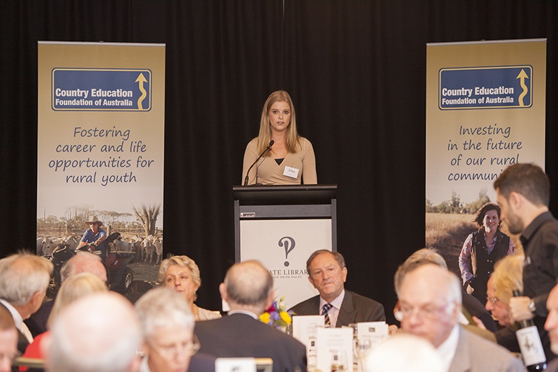 Former CEF of Boorowa grant recipient Jelisa Apps gave the keynote speech at the 2016 Friends Lunch.