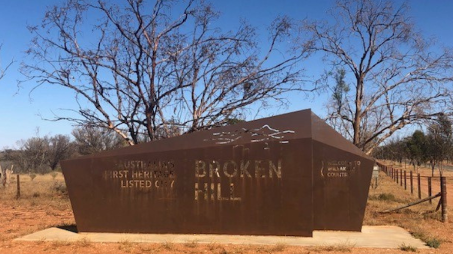 Broken Hill iron town sign