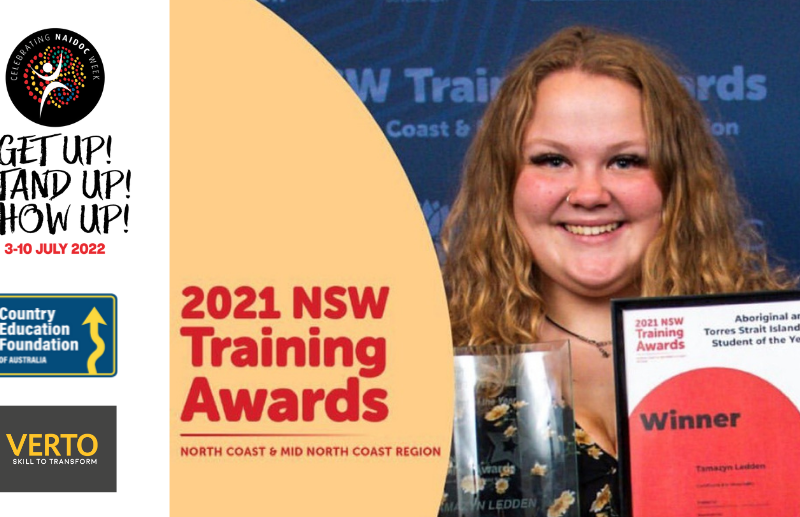 Tamazyn with NSW training award