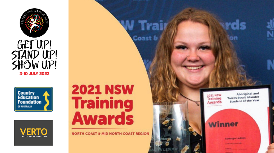 Tamazyn with NSW training award