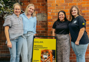 Galah Press Editor-in-Chief Annabelle Hickson with Country Education Foundation of Australia alumni Georgia Ditchfield, Heather Walker and Taleah Anderson.