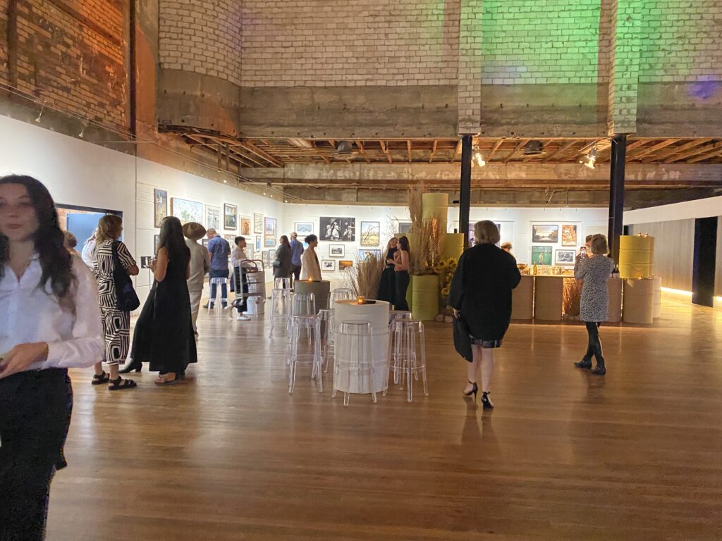 People at the Galah Photography Prize opening exhibition.