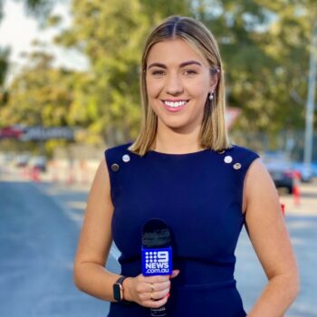Country Education Foundation of Australia 2023 Alumnus of the Year, Inga Neilsen, working for Channel Nine.