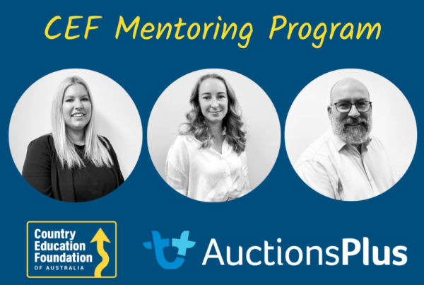 CEF 2024 Mentor Program mentors from AuctionsPlus, Georgia Clark, Robyn Lilley and Steven Jaffrey.