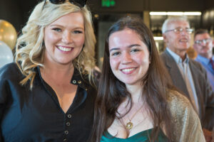CEF 2022 Community Alumni Champion Alumni Award winner, Katie Jayne O'Brien, with 2023 Rising Star Alumni Award winner, Ilona Gray.