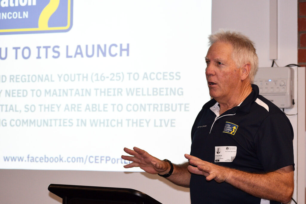 CEF Port Lincoln Launch- Chair Greg Barry CEF Port Lincoln Launch- Chair Greg Barry.