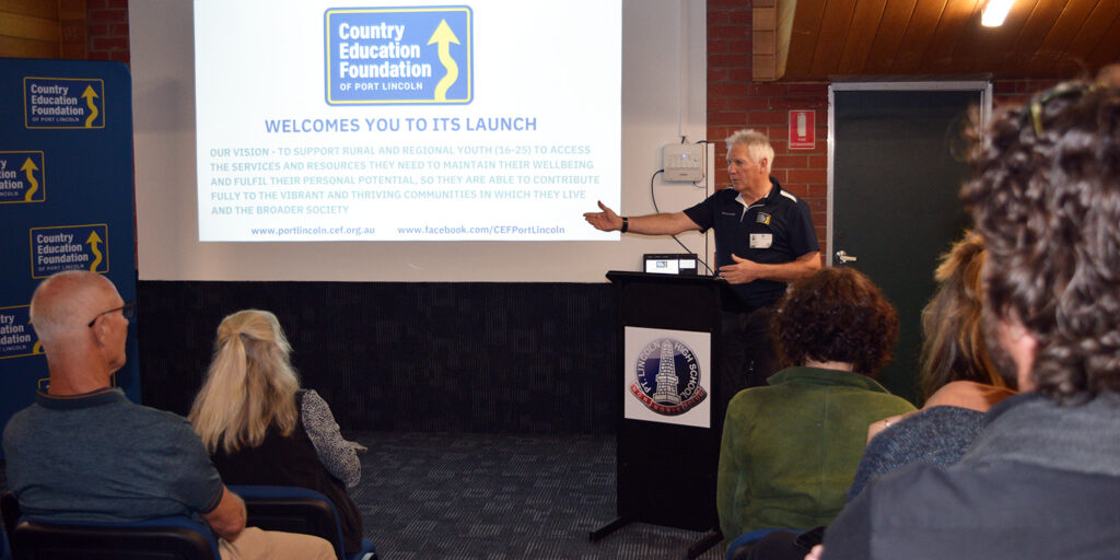 CEF Port Lincoln Launch- Chair Greg Barry 2 CEF Port Lincoln Launch- Chair Greg Barry speaks.
