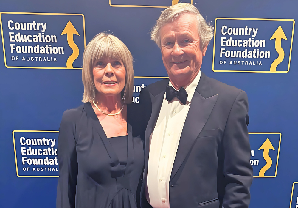 Former CEF national Board member, Katie Walker, with husband Michael Walker at the Hand to the Land fundraiser, Sydney, March 2024.