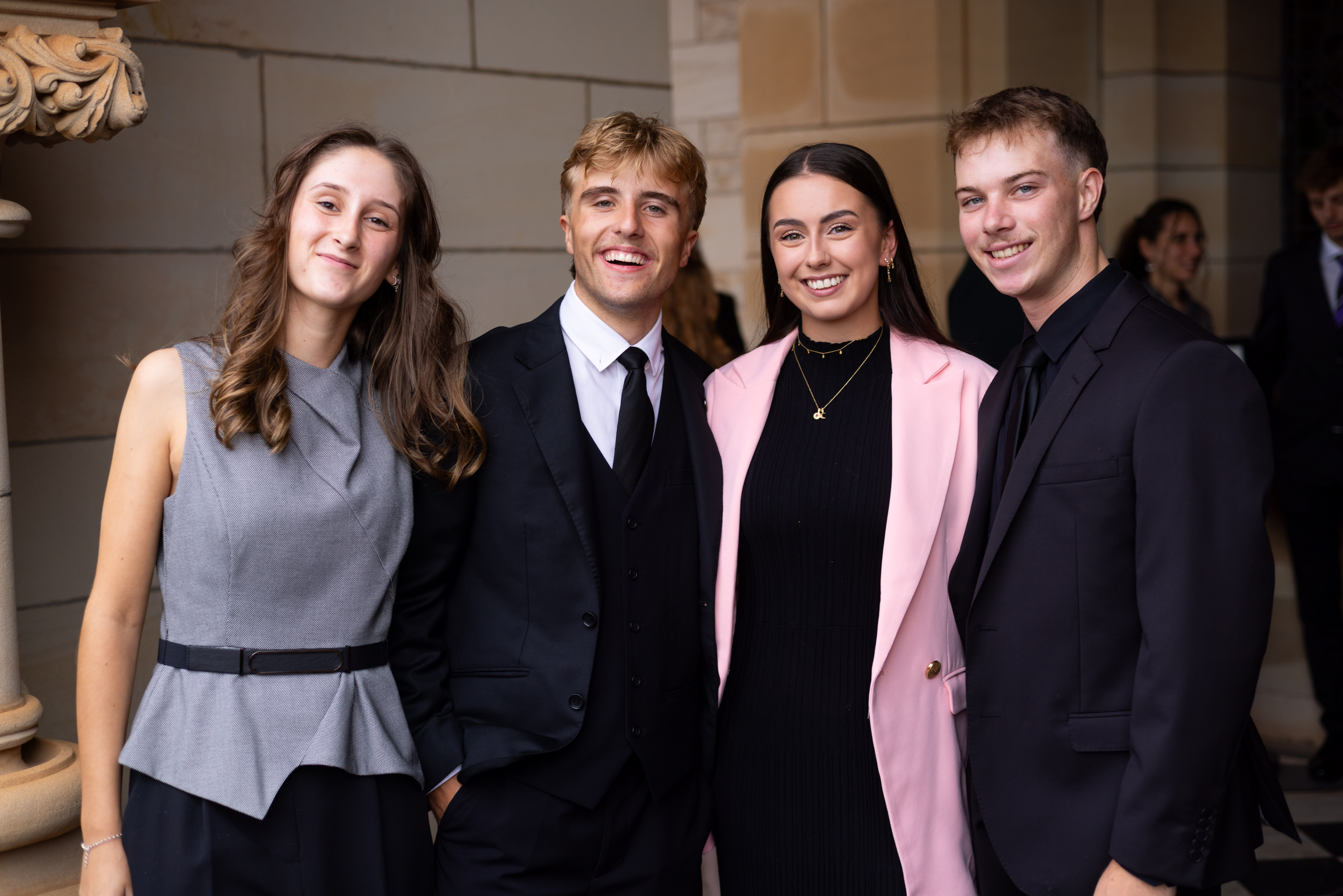 Isabella Webster, 2024 ICMS scholar, second from right, with other scholars at ICMS scholarship presentation.